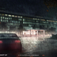Some early Splinter Cell remake concept art of a car getting rained on in a parking lot.